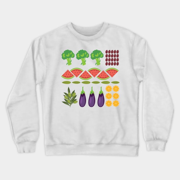 Food Flat Lay Crewneck Sweatshirt by SWON Design